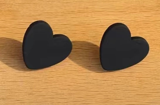 Black Heart Earrings