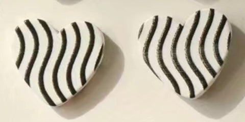 Stripe Heart Earrings