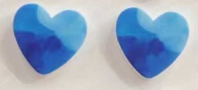 Blue Heart Earrings