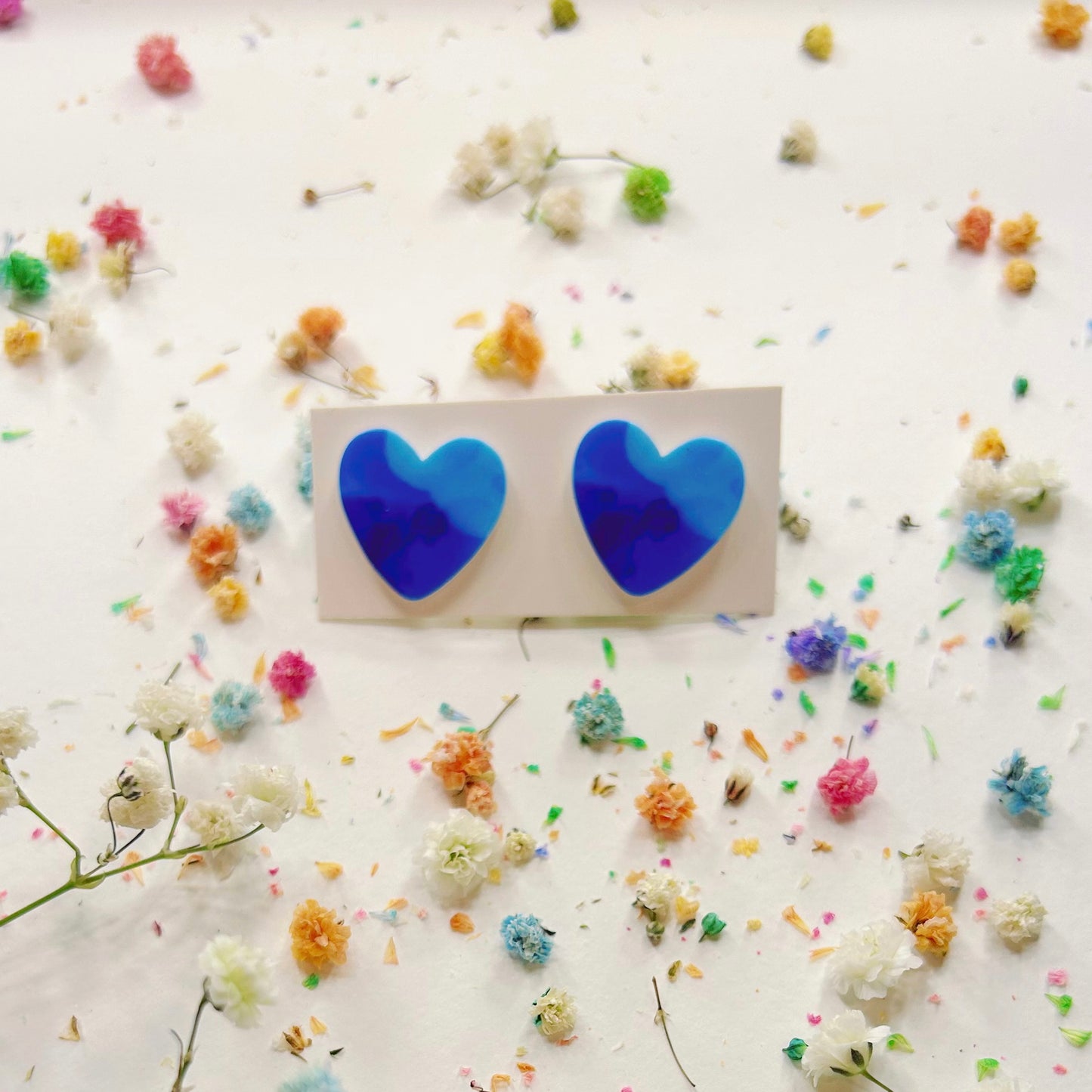 Blue Heart Earrings