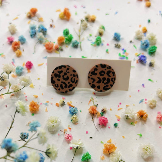 Brown Cheetah Earrings