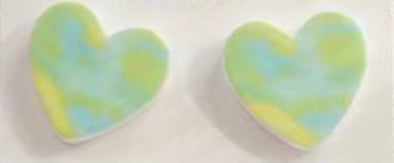 Green Heart Earrings